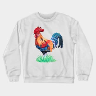 Oil Pastel Rooster Crewneck Sweatshirt